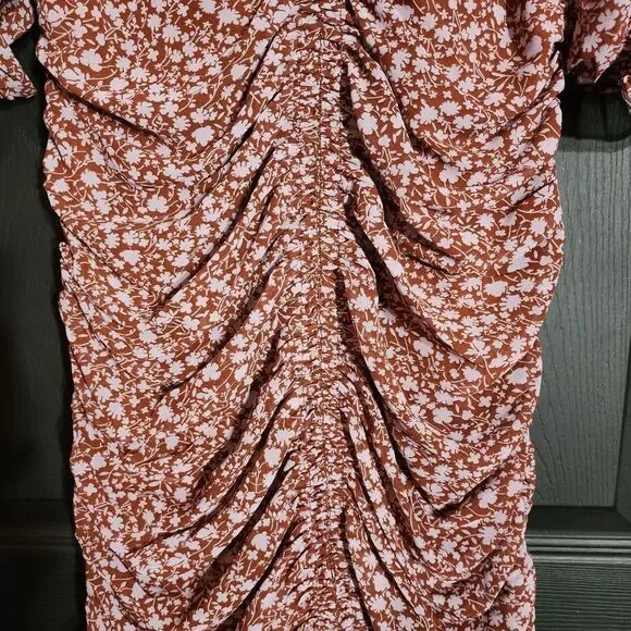 re:named 'Raven' Girly Romantic Ruched Mini Dress Ditsy Floral Cottagecore - Picture 8 of 16